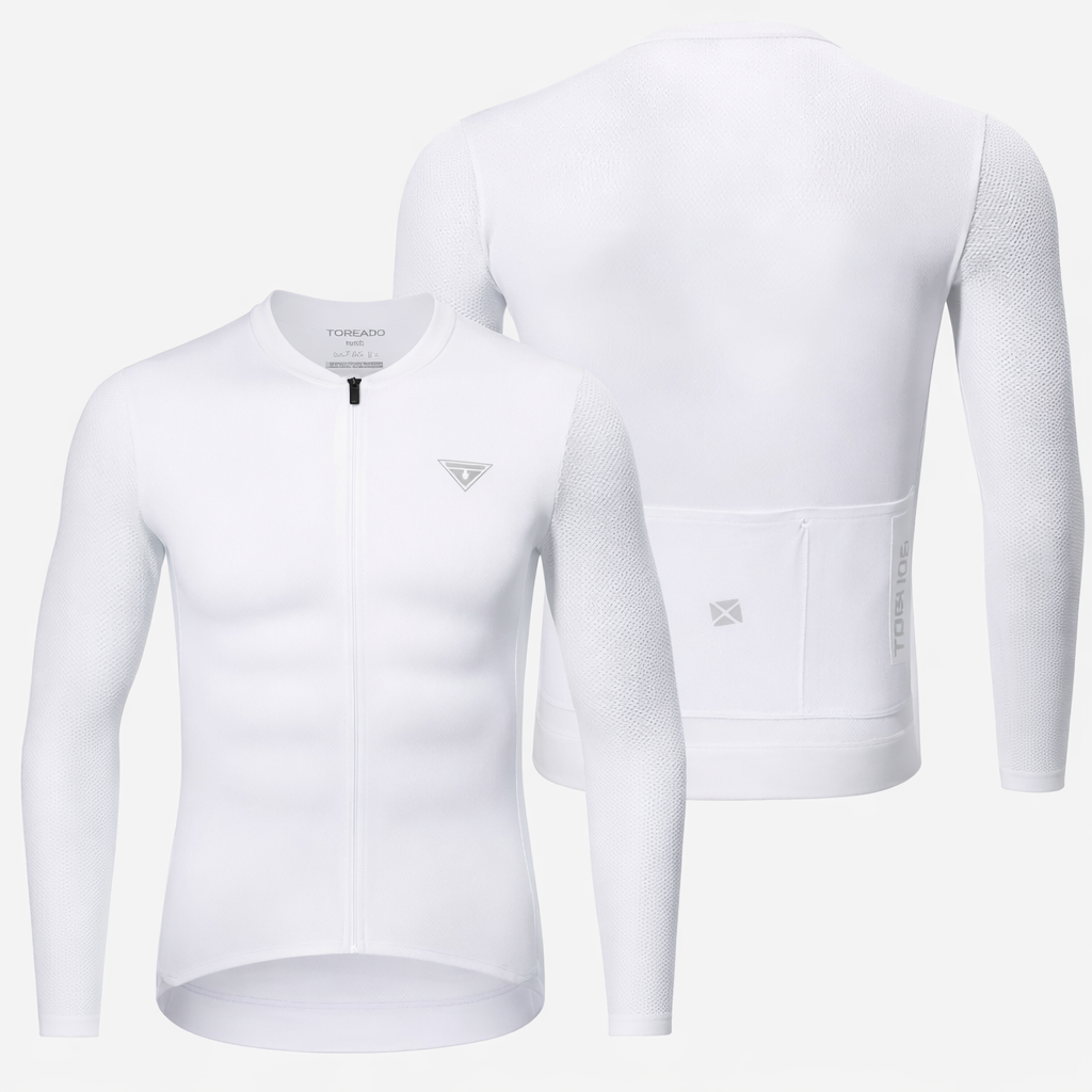 Maillot Long Léger Cyclisme Blanc - ProRace+