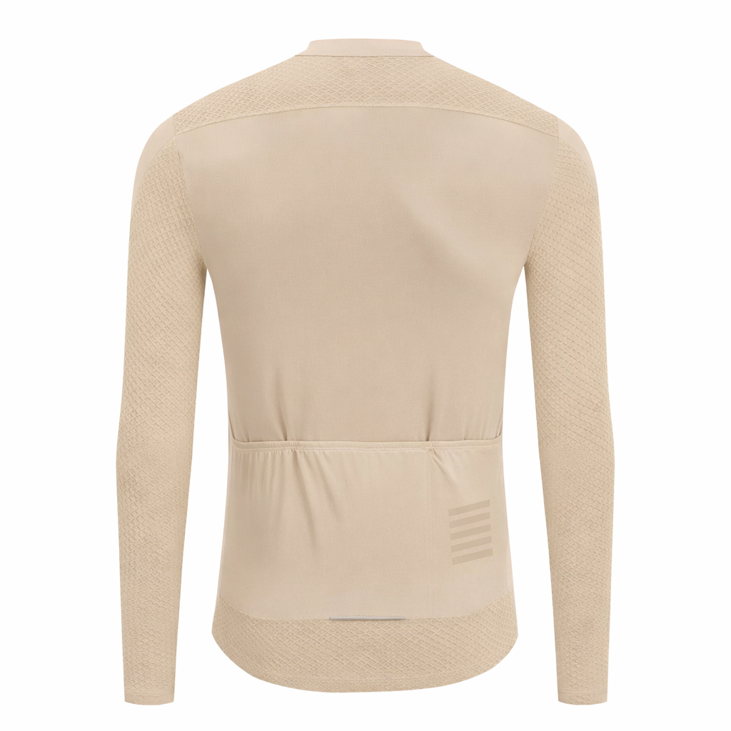 Maillot Long Léger Cyclisme Beige - ProRace+