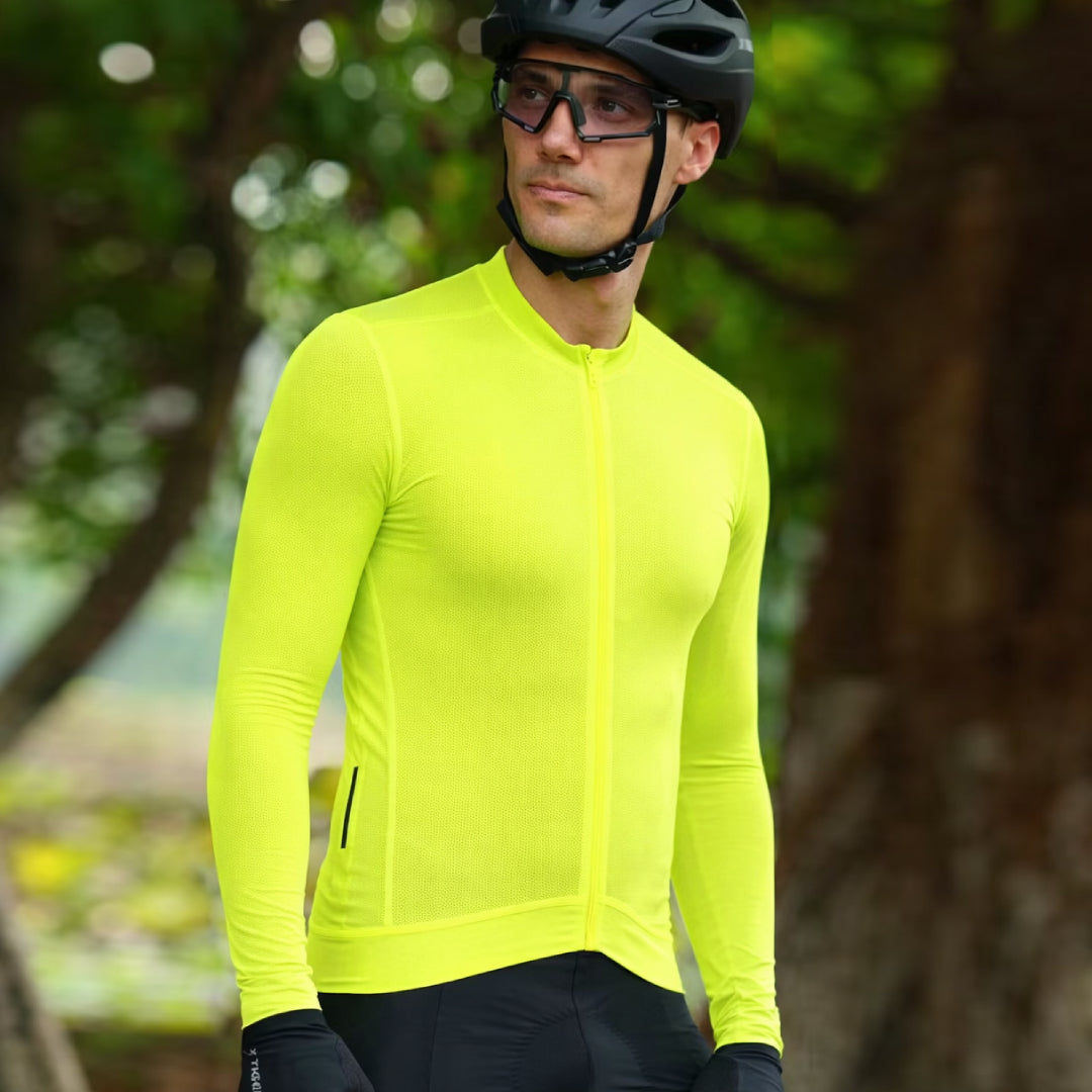 Maillot Long Léger Cyclisme Jaune Fluo - ProRace+
