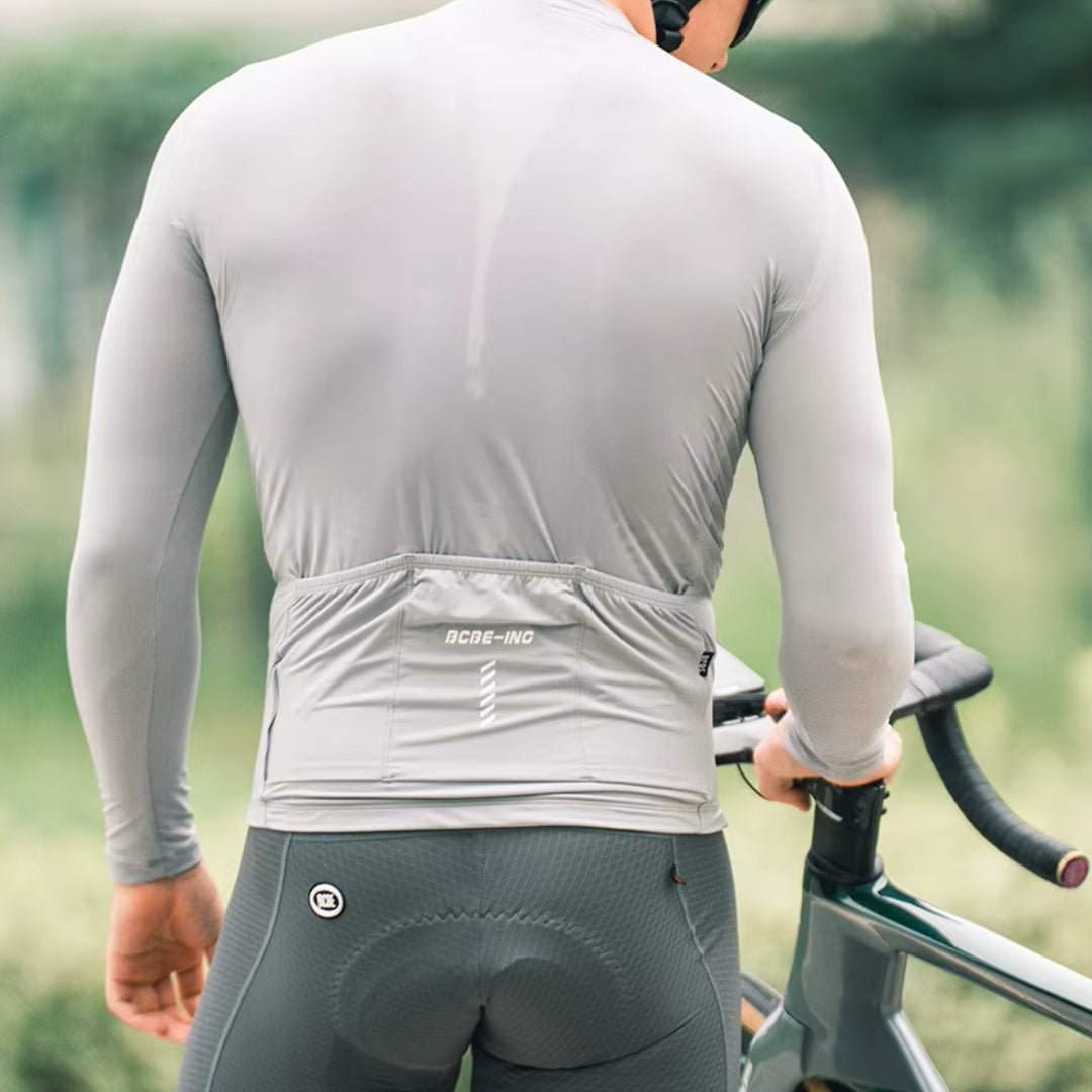 Maillot Long Léger Cyclisme Gris - ProRace+