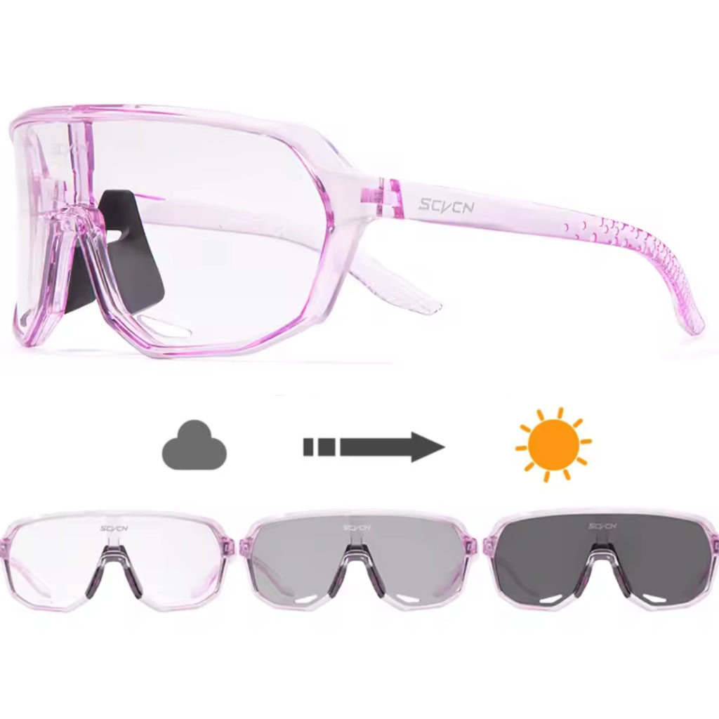 Lunettes Cyclisme Photochromiques Rose - AdaptUV+