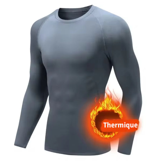 Sous Maillot Thermique Long Cyclisme Gris - Thermo+