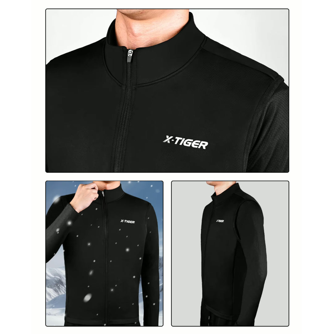 Gilet Thermique Sans Manche Poche Zip Cyclisme Noir - ThermoPro