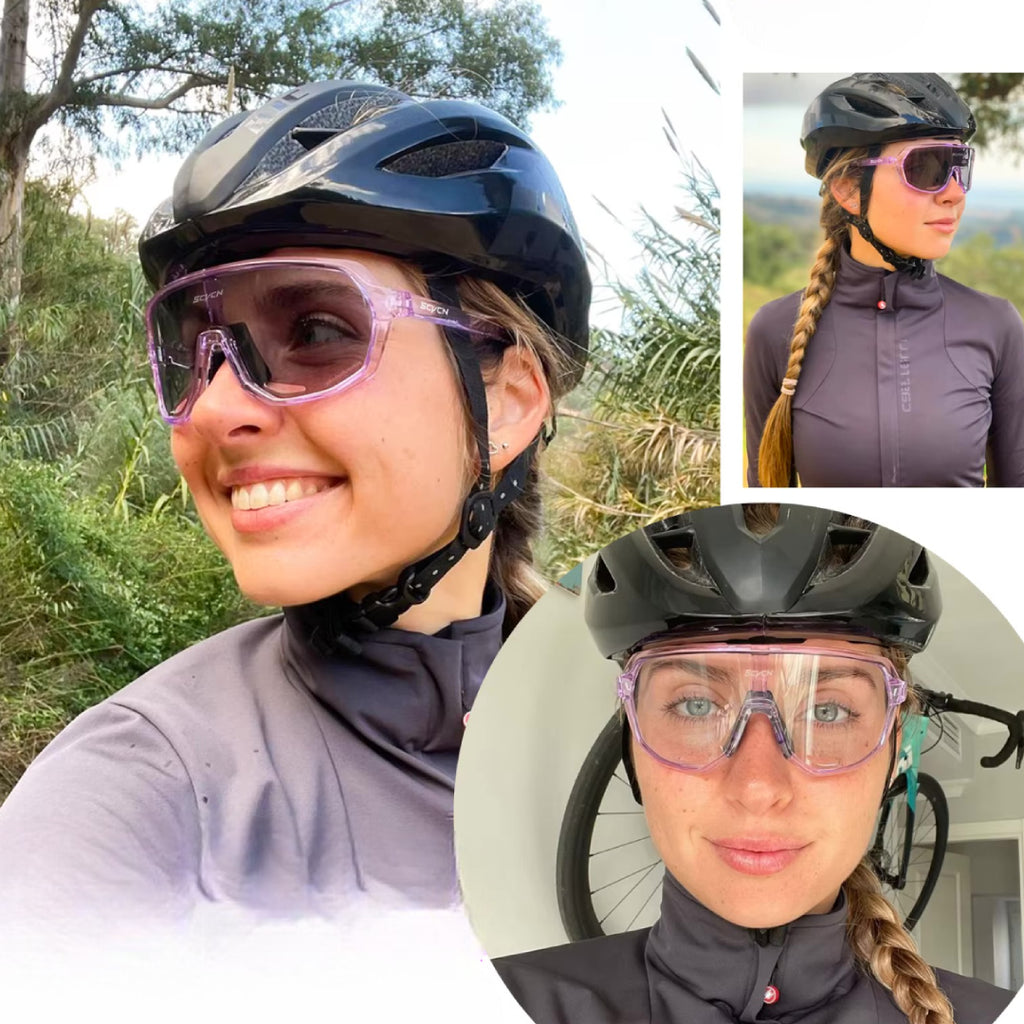 Lunettes Cyclisme Photochromiques Rose - AdaptUV+