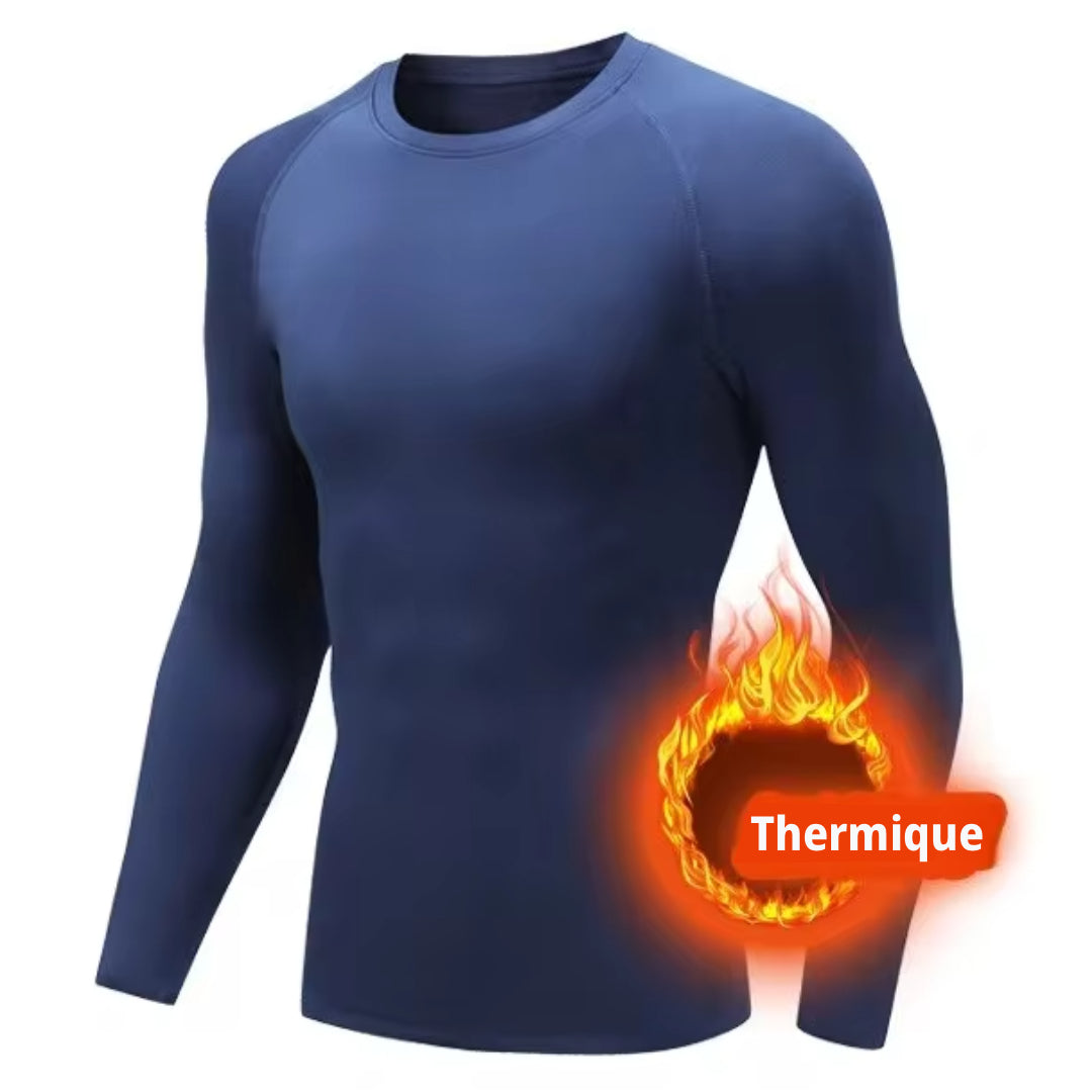 Sous Maillot Thermique Long Cyclisme Bleu - Thermo+