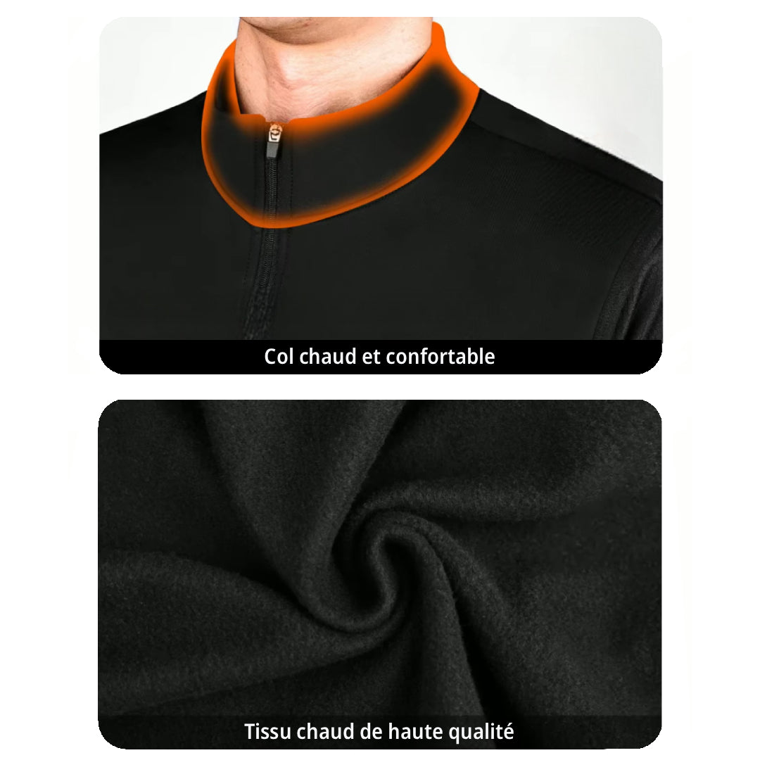 Gilet Thermique Sans Manche Poche Zip Cyclisme Noir - ThermoPro