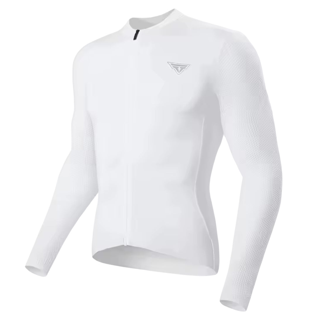 Maillot Long Léger Cyclisme Blanc - ProRace+