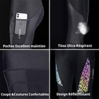 Cuissard Long Printemps/Automne Cyclisme Femme Noir Réfléchissant - ProConfort+