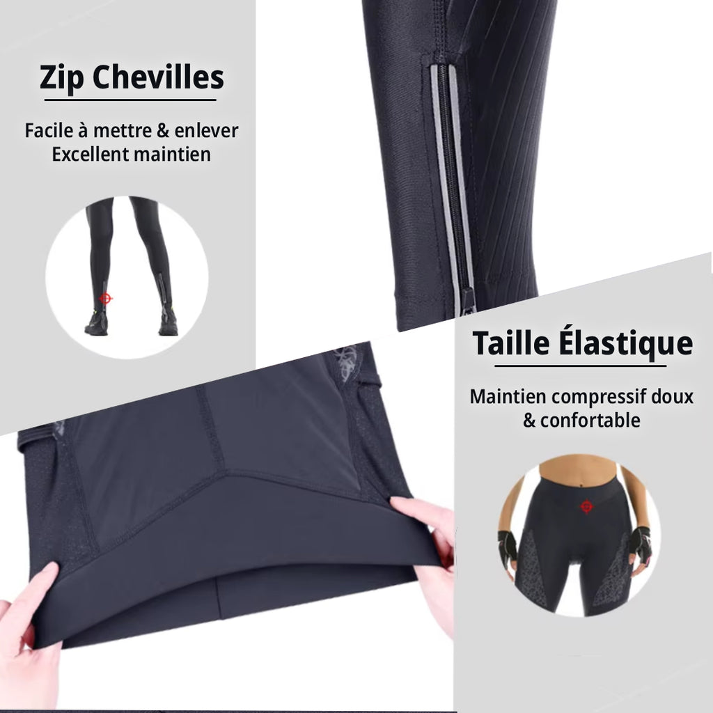 Cuissard Long Printemps/Automne Cyclisme Femme Noir Réfléchissant - ProConfort+