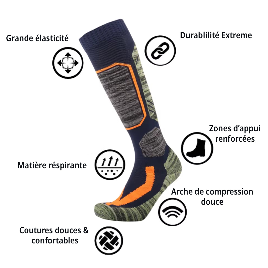 Chaussettes Thermiques Hautes Hiver Orange - Thermo+