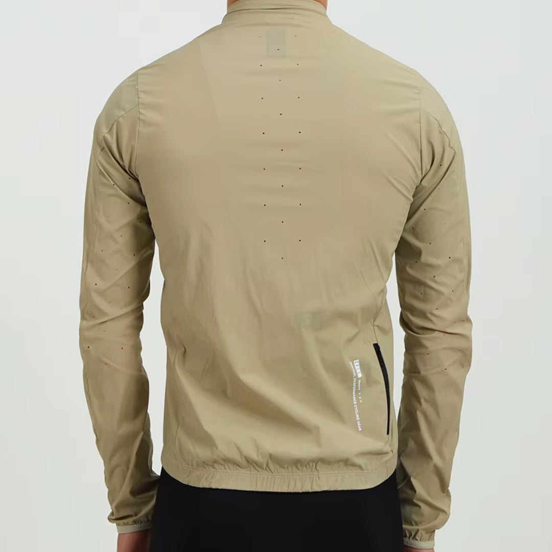 Veste Coupe-Vent Légère Respirante Cyclisme Beige - ProVent+