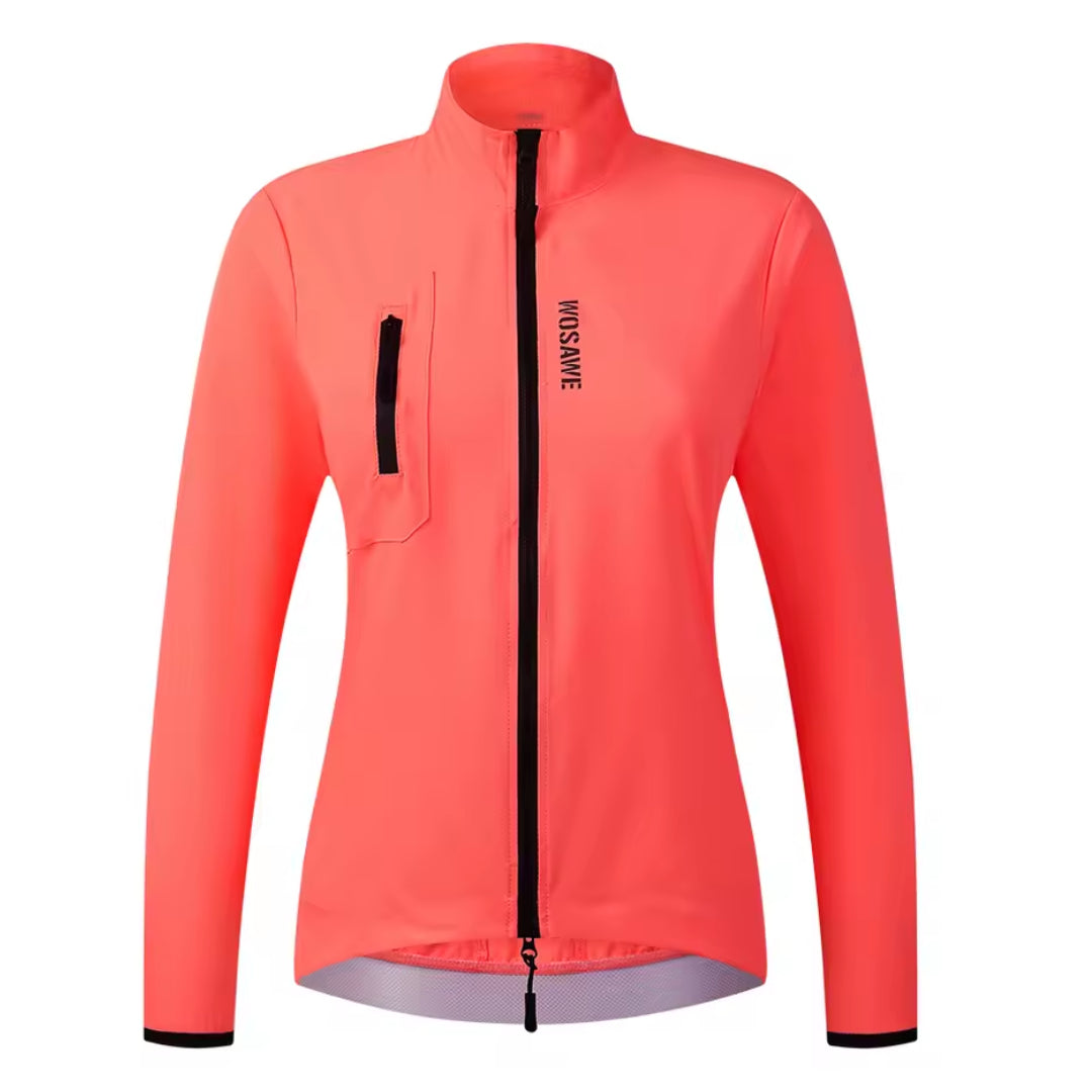 Veste Coupe-Vent Imperméable Cyclisme Femme Orange Fluo- ProVent+