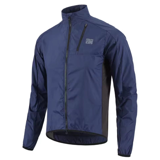 Veste Coupe-Vent Légère Imperméable Cyclisme Bleu Marine - Pluie+