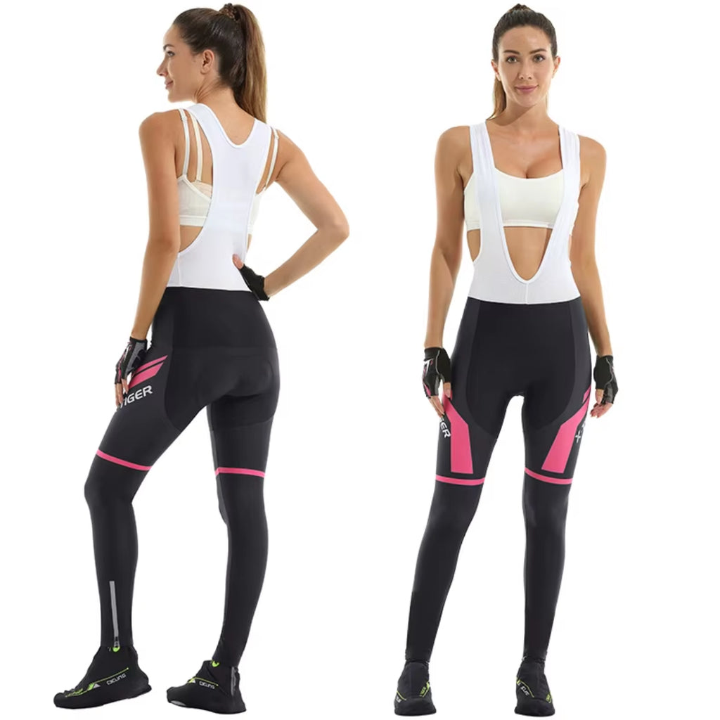 Cuissard Long Printemps/Automne Cyclisme Femme Noir/Rose - Confort+