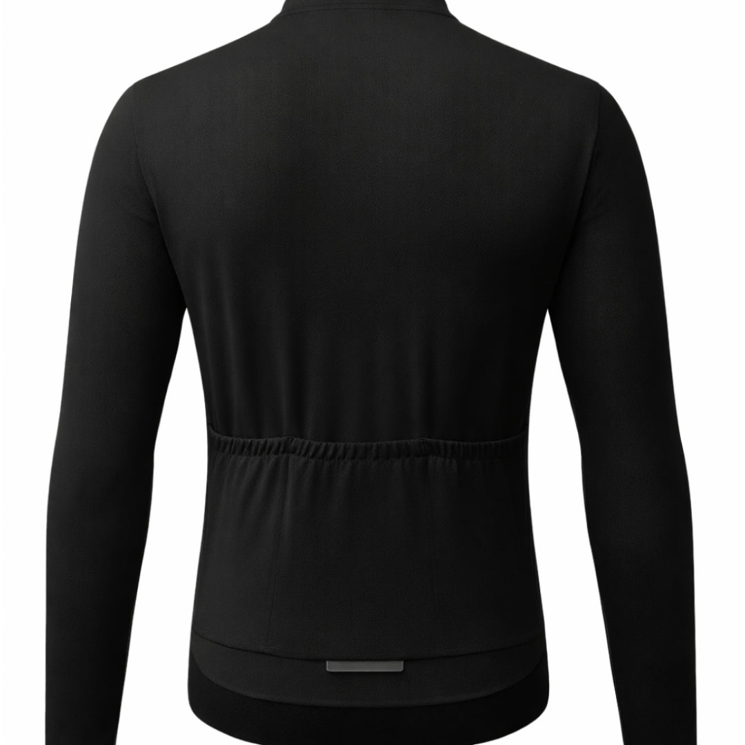 Maillot Thermique Long Cyclisme Noir - ThermoPro+