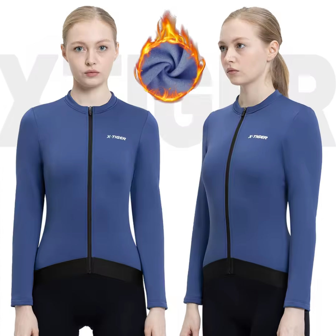 Maillot Thermique Long Cyclisme Femme - ThermoPro+