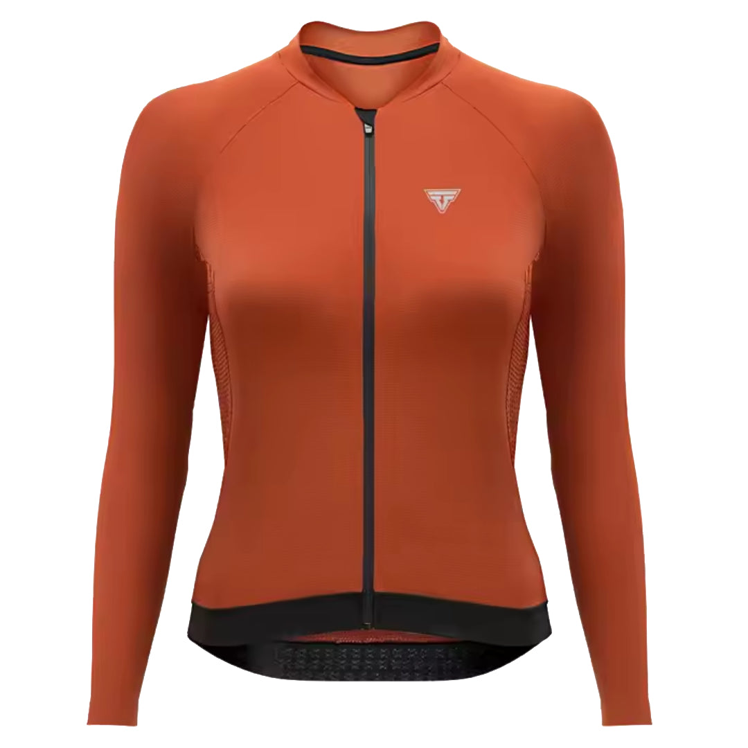 Maillot Long Léger Cyclisme Femme Marron - ProRace+