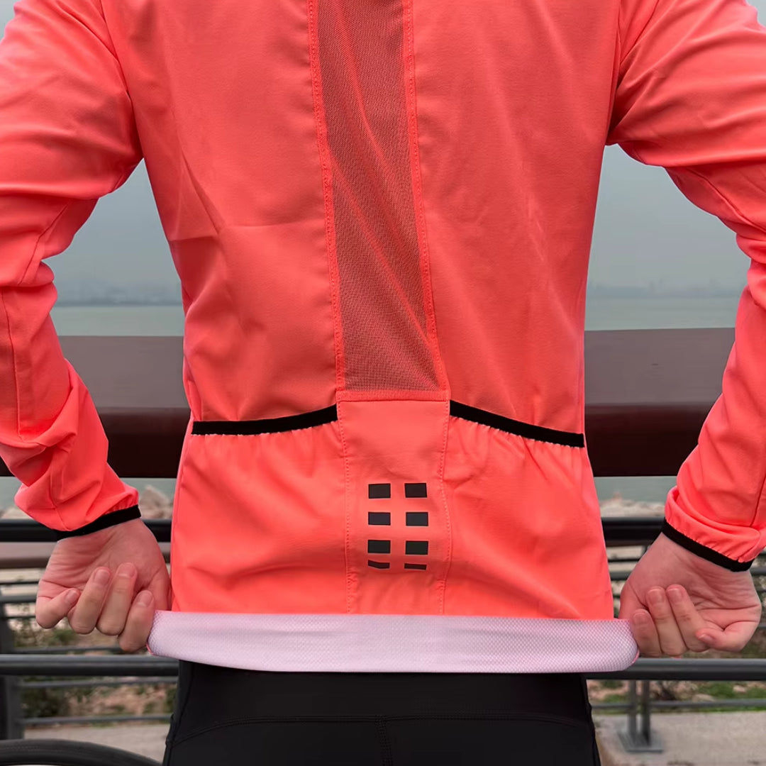 Veste Coupe-Vent Imperméable Cyclisme Femme Orange Fluo- ProVent+
