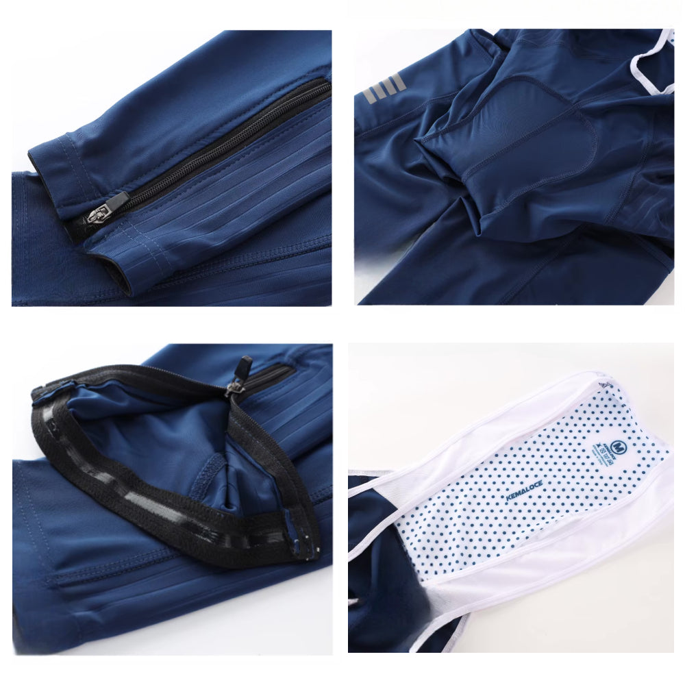 Cuissard Long Printemps/Automne Cyclisme Bleu - Confort+