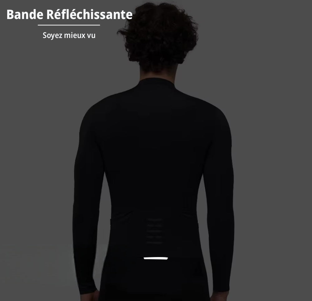 Maillot Long Léger Cyclisme Bleu Marine - ProRace+