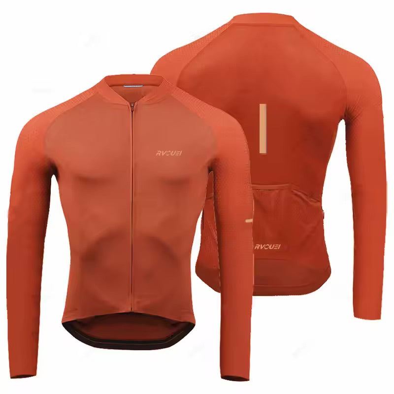 Maillot Long Léger Cyclisme Orange - Confort+