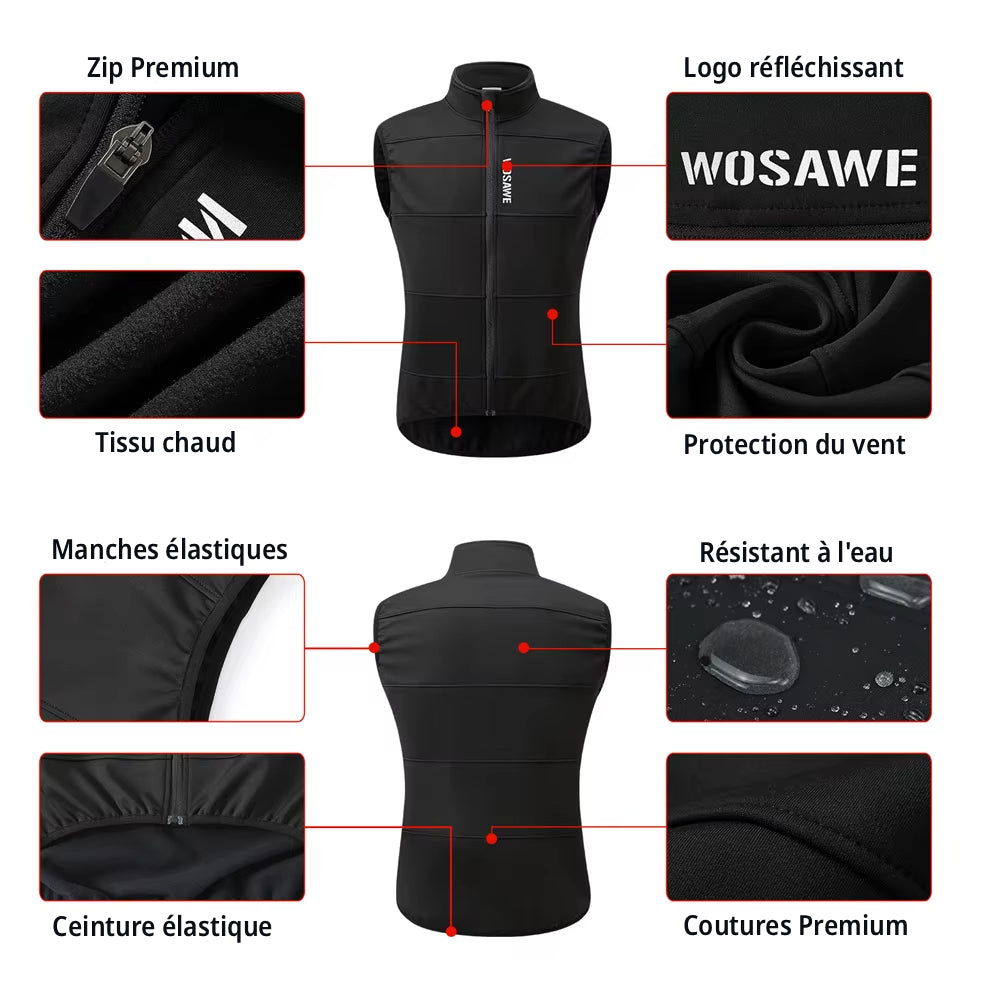 Sleeveless Thermal Cycling Vest Blue - ThermoPro