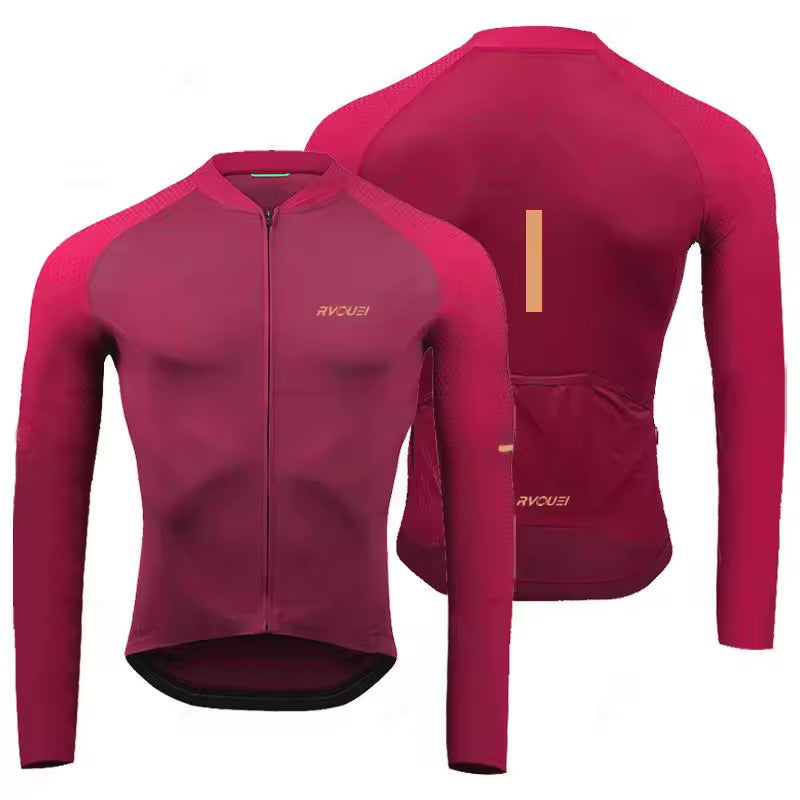 Maillot Long Léger Cyclisme Rouge - Confort+