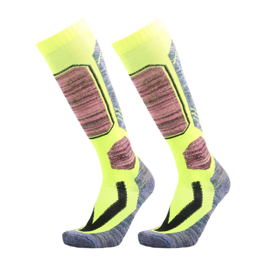 Chaussettes Thermiques Hautes Hiver Jaunes Fluo - Thermo+