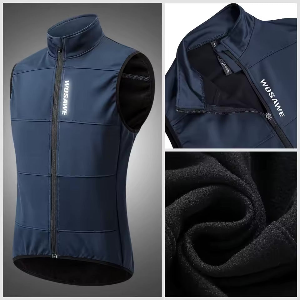 Gilet Thermique Sans Manche Cyclisme Bleu - ThermoPro