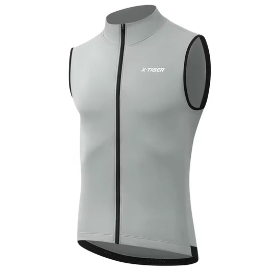 Gilet Thermique Sans Manche Poche Zip Cyclisme Gris - ThermoPro