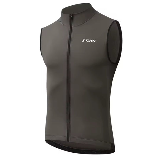 Gilet Thermique Sans Manche Poche Zip Cyclisme Marron - ThermoPro