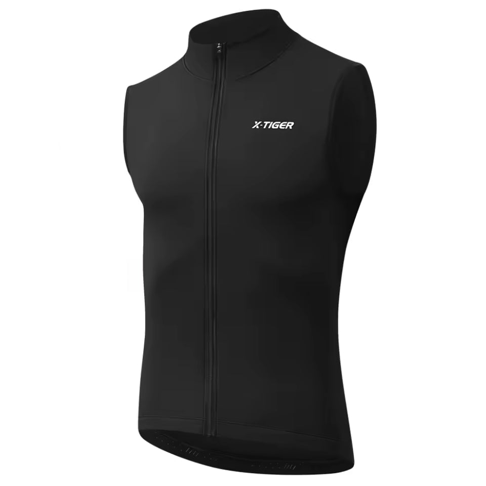 Gilet Thermique Sans Manche Poche Zip Cyclisme Noir - ThermoPro