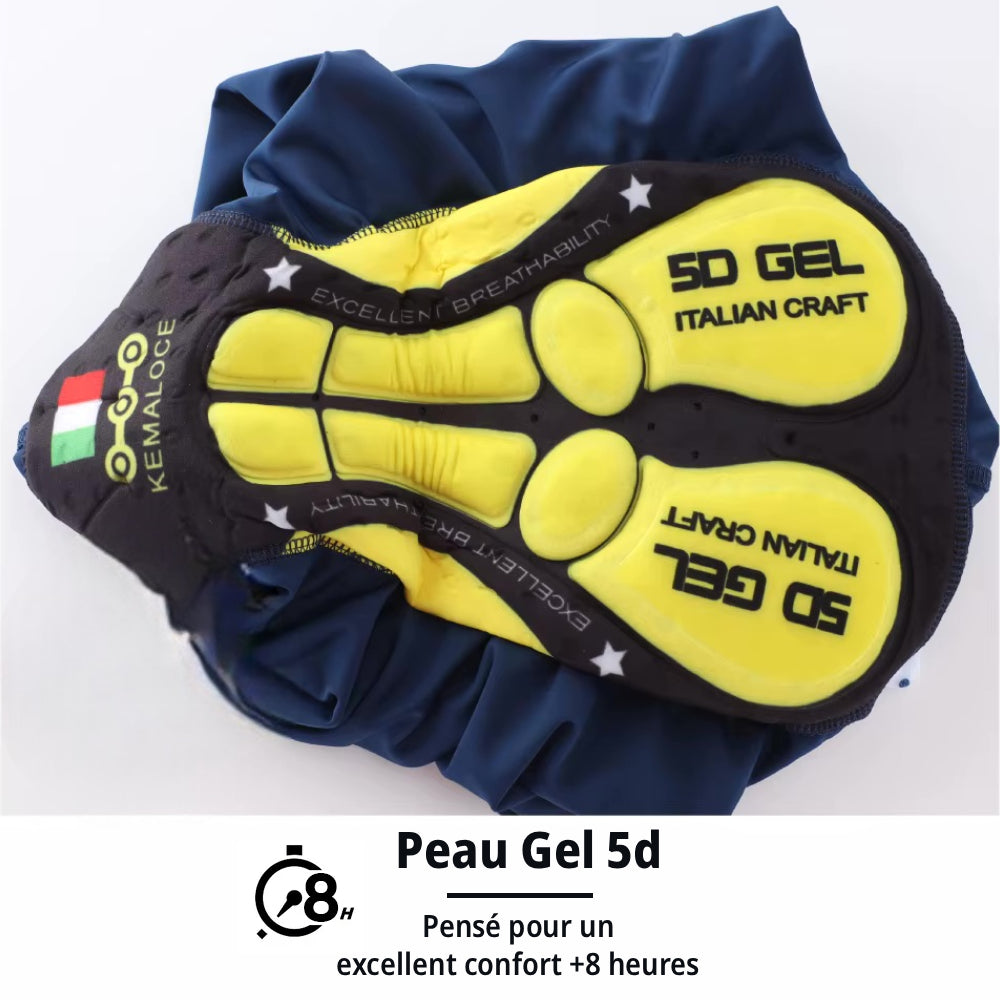 Cuissard Long Printemps/Automne Cyclisme Bleu - Confort+