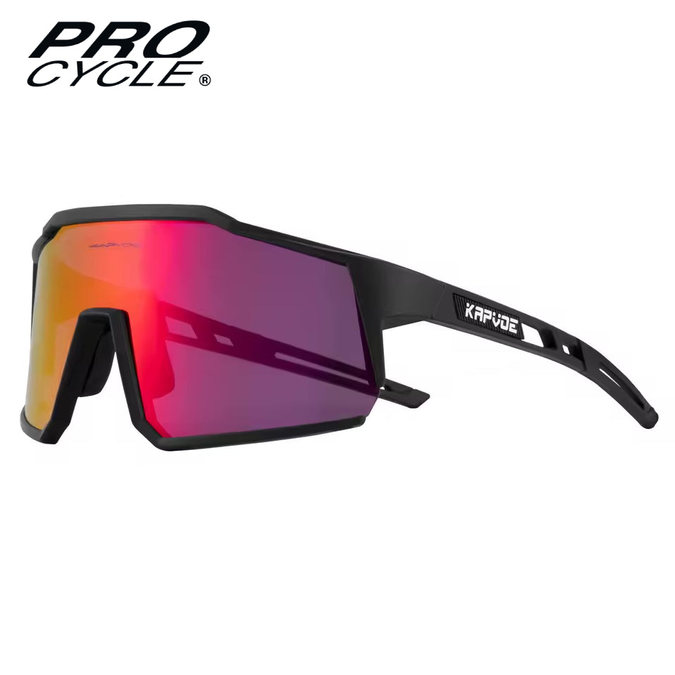 Lunettes Vélo Cyclisme Pro UV400 - Noir / Rouge