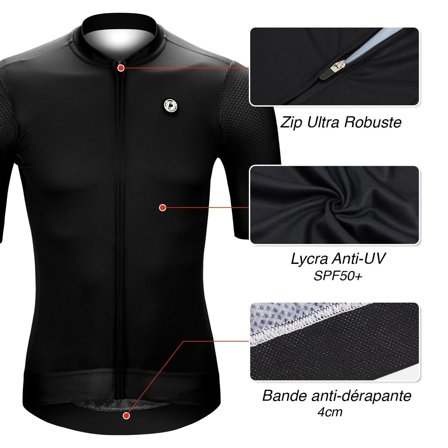 Maillot Cyclisme Ultrapro - Noir