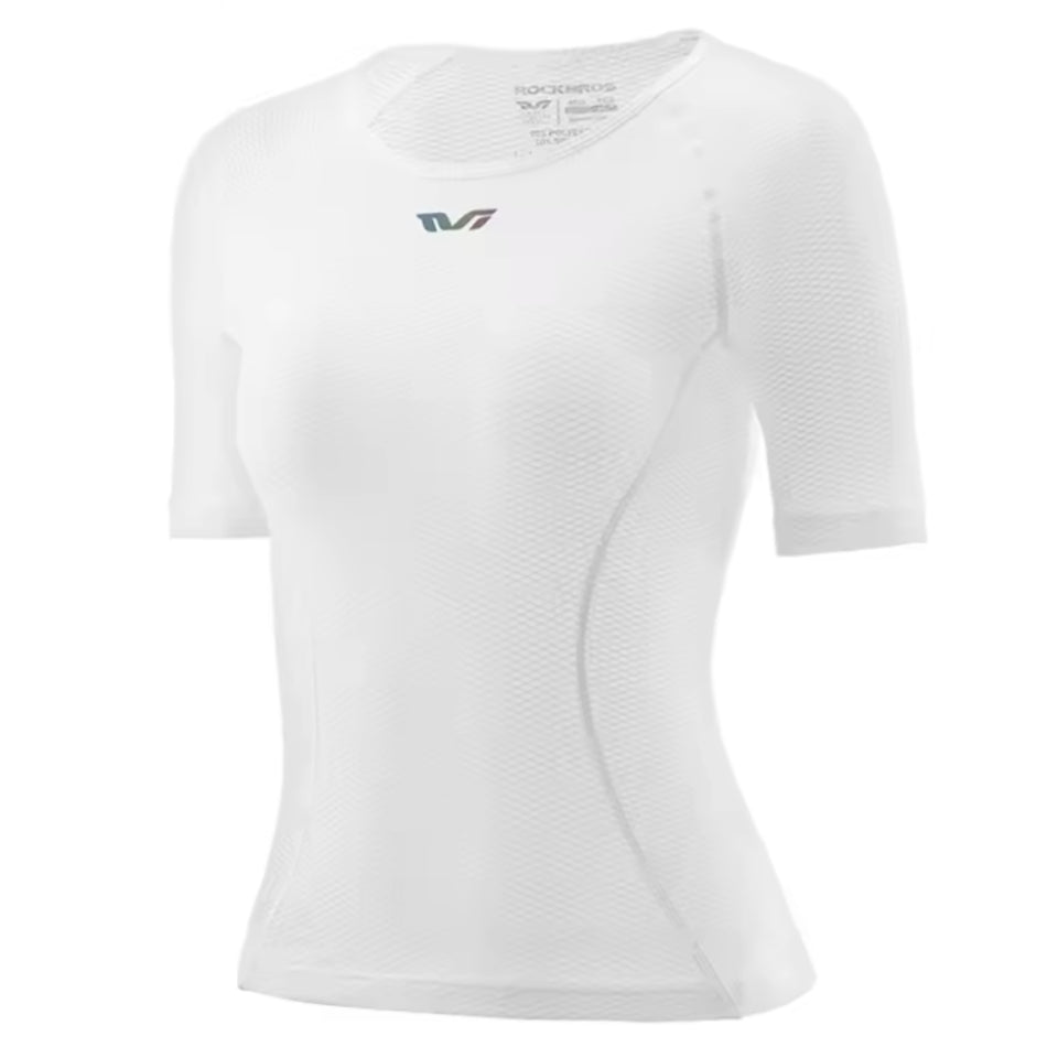 Women's Lightweight Short Sleeve Cycling Base Layer White - ProRace+